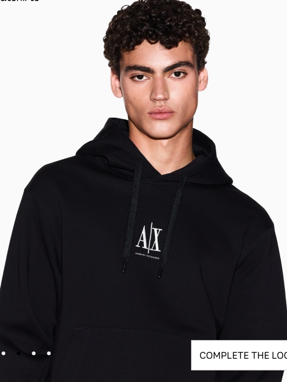 A/X Armani Exchange Black Hoodie with White AX Logo Size Small- Authenticated